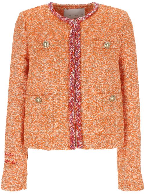 Orange tweed woman jacket Giada Benincasa | 16092009